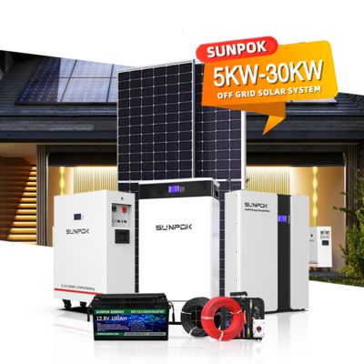 Complete Home Solar System Kit 5kw 10kw 12kw Hybrid Solar Battery Energy System 10kwh 20kwh 30kwh 40kwh Lithium Batteries