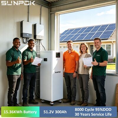 SUNPOK 48V 51.2V 300ah 314Ah LiFePO4 Battery 15kwh 48V Lithium Ion Batteries Pack 16kwh for Solar Energy Storage System