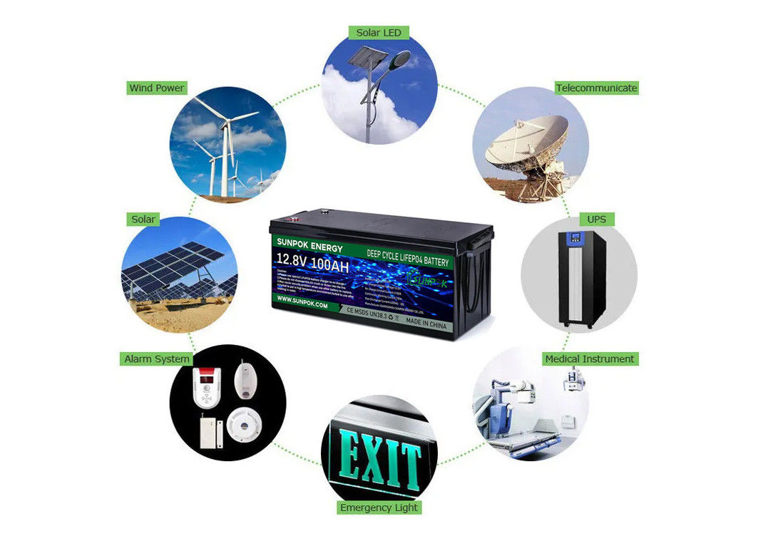 Het diepe van de het Golfkar Lifepo4 van de Cyclus Langere Levensduur Veilige 24v 48v 100ah Lithium Ion Battery