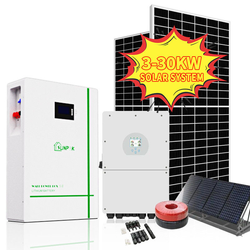 Sunpok volledig van hybride zonnestelsel van de net het zonneuitrusting 3kw 5kva 5kw 15kw 10kw