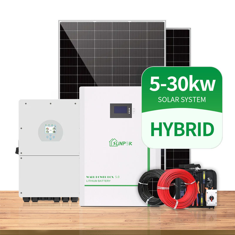 5KW 10KW 15KW van PV van de Net Hybride Zonne-energie Comité Muur Opgezet met het Systeem van de Huishoudenopslag