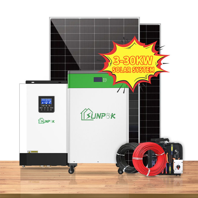 Het Systeem10kw 20kw 30kw Pv Comité van het lithium de ionen Zonnehuis Vastgestelde weg Hybride van de Net Zonnemacht