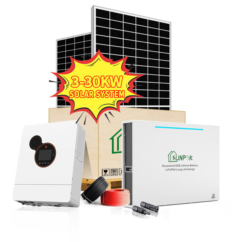 3 fase5kw 8Kw 10Kw 48V Hybride Zonnestelsel Kit Complete Solar Energy System