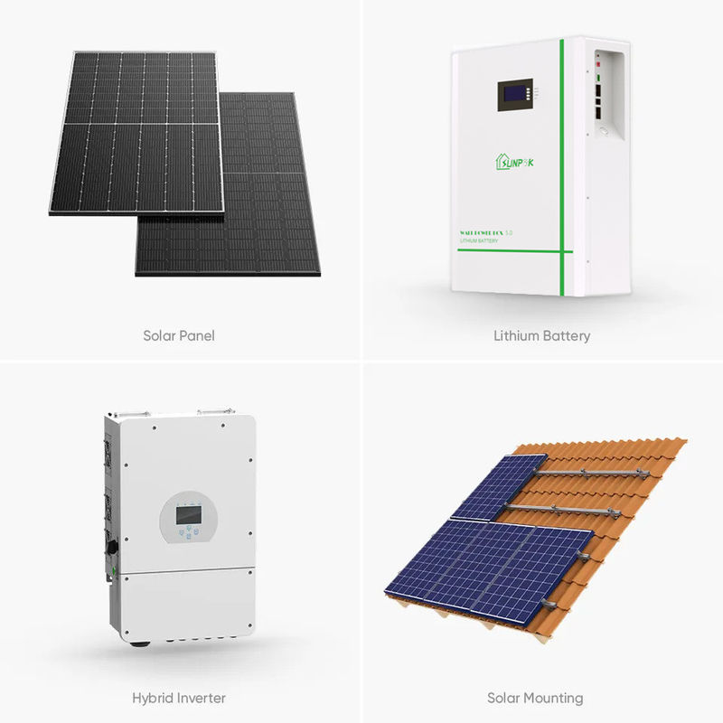 Systeem van het Sunpok3kw 5kw 10kw het zonnehuis de Zonnemachtssysteem van 10 KW voor Prefabhuizen