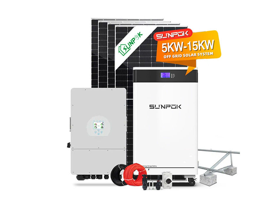 Hybride zonne-energiesystemen voor weggebruik 5kw met inverter Hybride off-grid 30kw Lithiumbattery zonne-energiesysteem