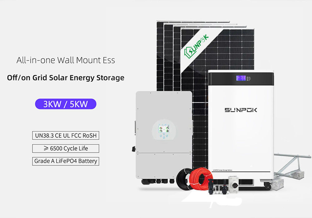 Zonnebatterij Photovoltaic Kit 6Kw 10Kw 12Kw Batterijpakket Zonne-energie Hybride Compleet Systeem Voor Woonruimte