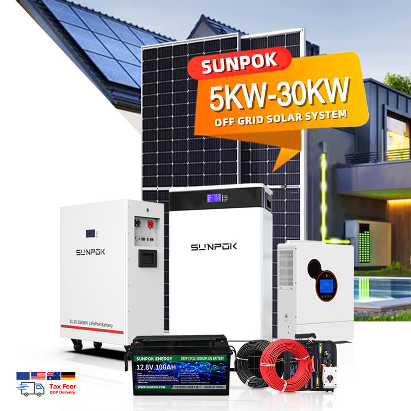 On-off-grid zonne-energiesysteem 6Kw 10Kw 15Kw 20Kw 10000W Hybride zonne-energiesysteem