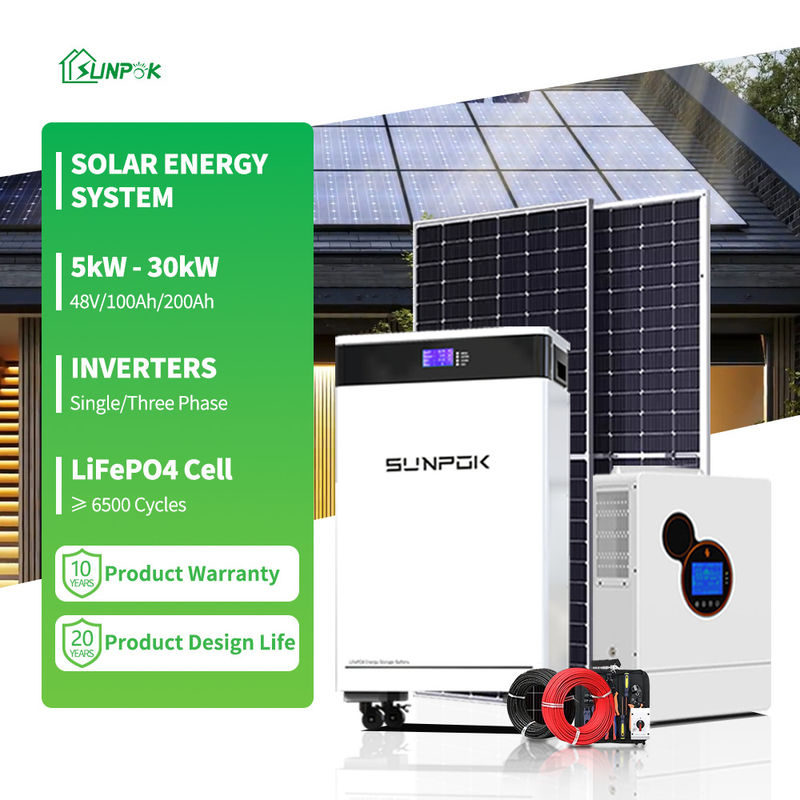 Energy Hybrid Solar System voor thuis 5KW 8KW 10KW 12KW Complete set zonnepaneel