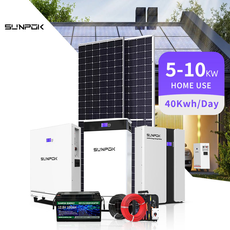 Volledig 30kw Off-Grid Hybrid Solar Battery System Zonne-energie voor thuisgebruik 5kw 8kw 15kw Kits