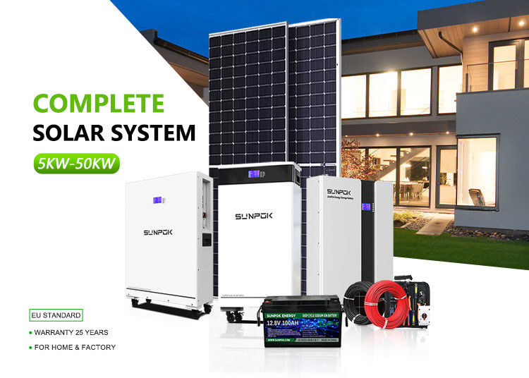 Hybride zonne-energie-omvormers Lithiumbatterijen voor systemen 5kw 15kw 30kw Off Grid Home System