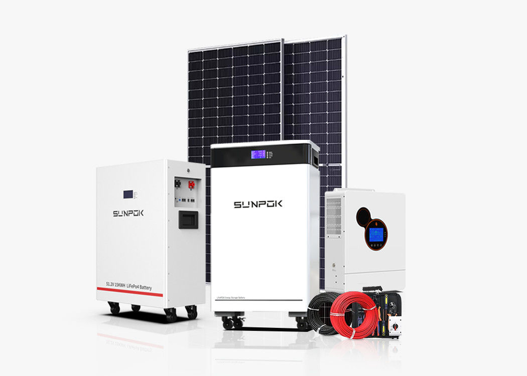Home Zonnestelsel 30kw Compleet 10kw 15kw Invertsysteem Lithiumbatterie Industriële zonne-energie