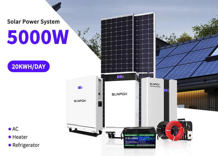 Zonne-energiesysteem uitgeschakeld met 48v lithiumbatterij 3kw 8kw 10kw Zonne-energiesysteem Kit