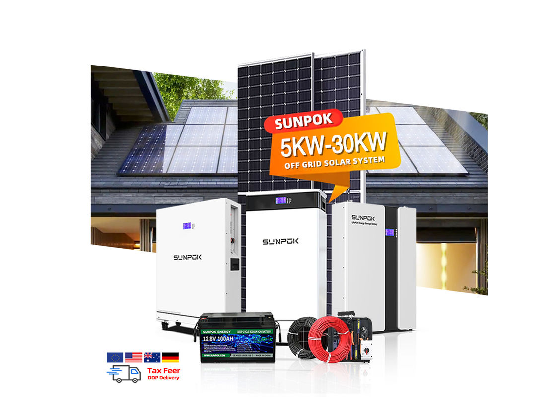 Zonne-energiesysteem Off-Grid 6000W 10Kw 15Kw 20Kw Hybride driefasig zonne-energiesysteem