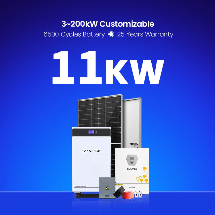 Huishoudelijk gebruik Zonne-energiesysteem 3KW 6KW 11KW 22KW Hybride Off-Grid Zonnepanelen Boerderijen LifePo4 Battery Off-Grid Zonnepanelen Kit