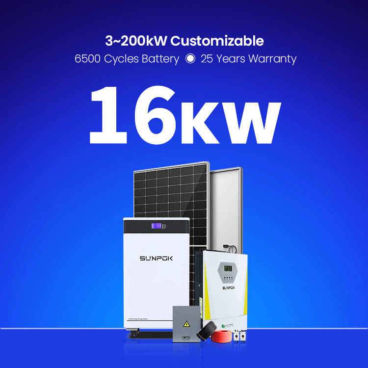 Zonnepanelen 15Kva 16KW 18KW Compleet hybride zonne-energiesysteem voor thuis