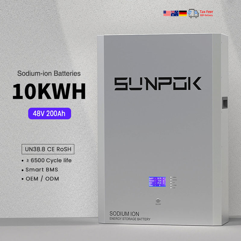 48V 10kwh Natrium-ion-batterij Natrium Na-ion opslagbatterij Zonne-energiebank Power Wall Natrium-ion oplaadbare batterijen