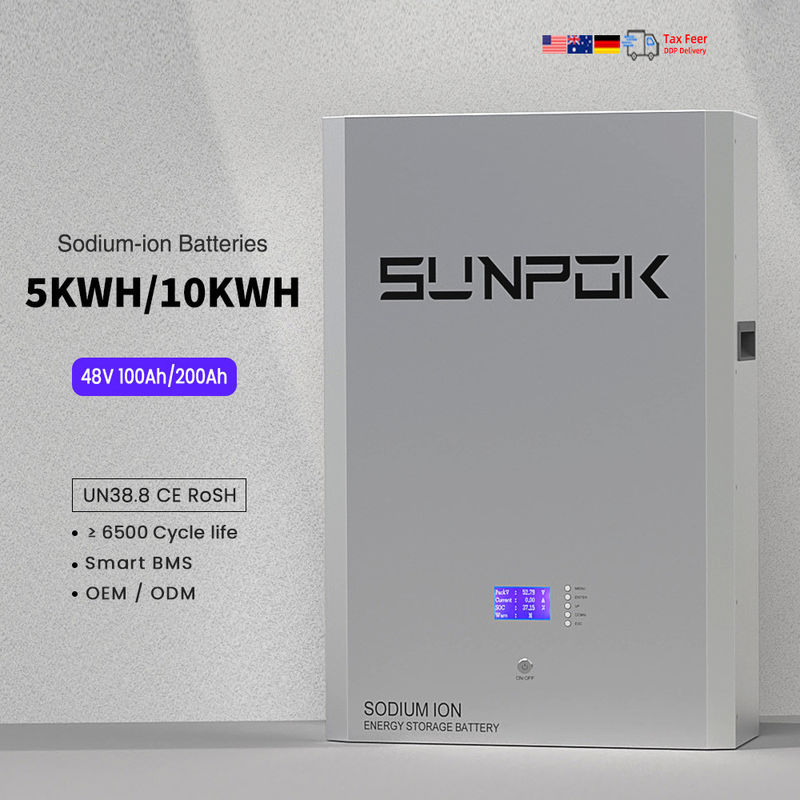 48V 51.2V 5kwh 10kwh Natrium-ion batterij Natrium Na-ion opslagbatterij Zonnewand Natrium-ion oplaadbare batterijen