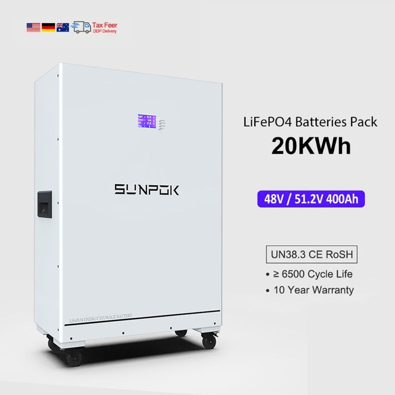 48V 400Ah 20Kwh Home Energy Storage Zonnebatterij Multifunctionele Lithium Ion Lifepo4 400Ah 20Kwh Multifunctionele Zonne-energie