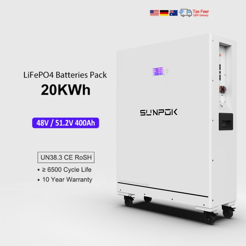 48V 400Ah Zonne Lithium Batterijpakket 20kWh Zonne-energiesysteem 48V 400Ah LiFePO4 Energieopslagbatterij