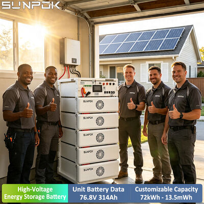 SUNPOK Lifepo4 Home Battery 76.8V 314AH Lithium Ion Batterijpakket Hoogspanning Energieopslag Batterij