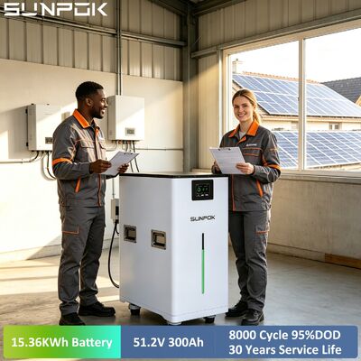 SUNPOK 51.2V 300Ah 15.36KWh Lifepo4 Battery 15kwh Lithium Ion Batteries Solar Energy Storage Battery System